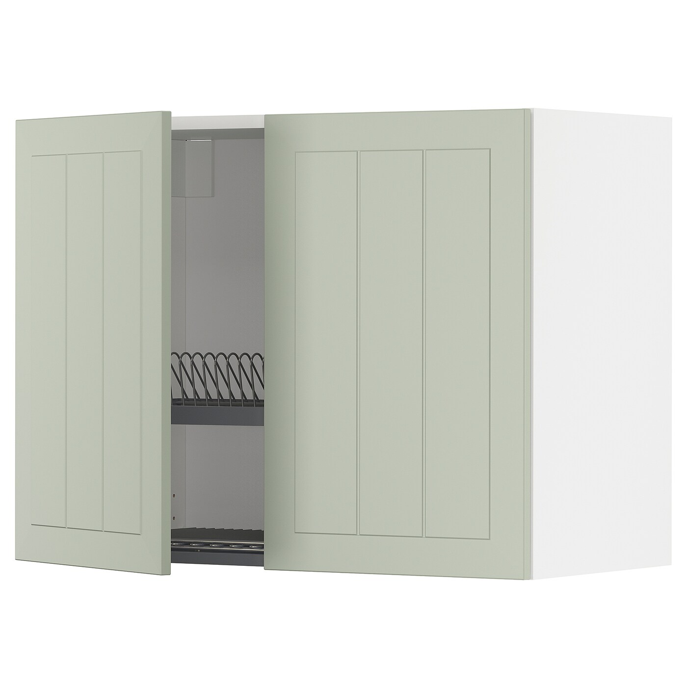 Навесной шкаф с сушилкой - METOD IKEA/ МЕТОД ИКЕА, 60х80 см, белый/зеленый