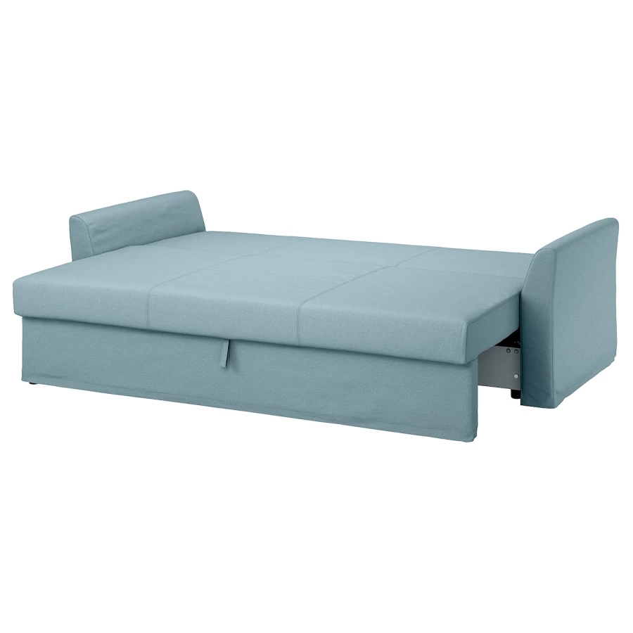 Чехол на 3-местный диван-кровать - HOLMSUND IKEA/ ХОЛМСУНД  ИКЕА,  голубой (изображение №2)