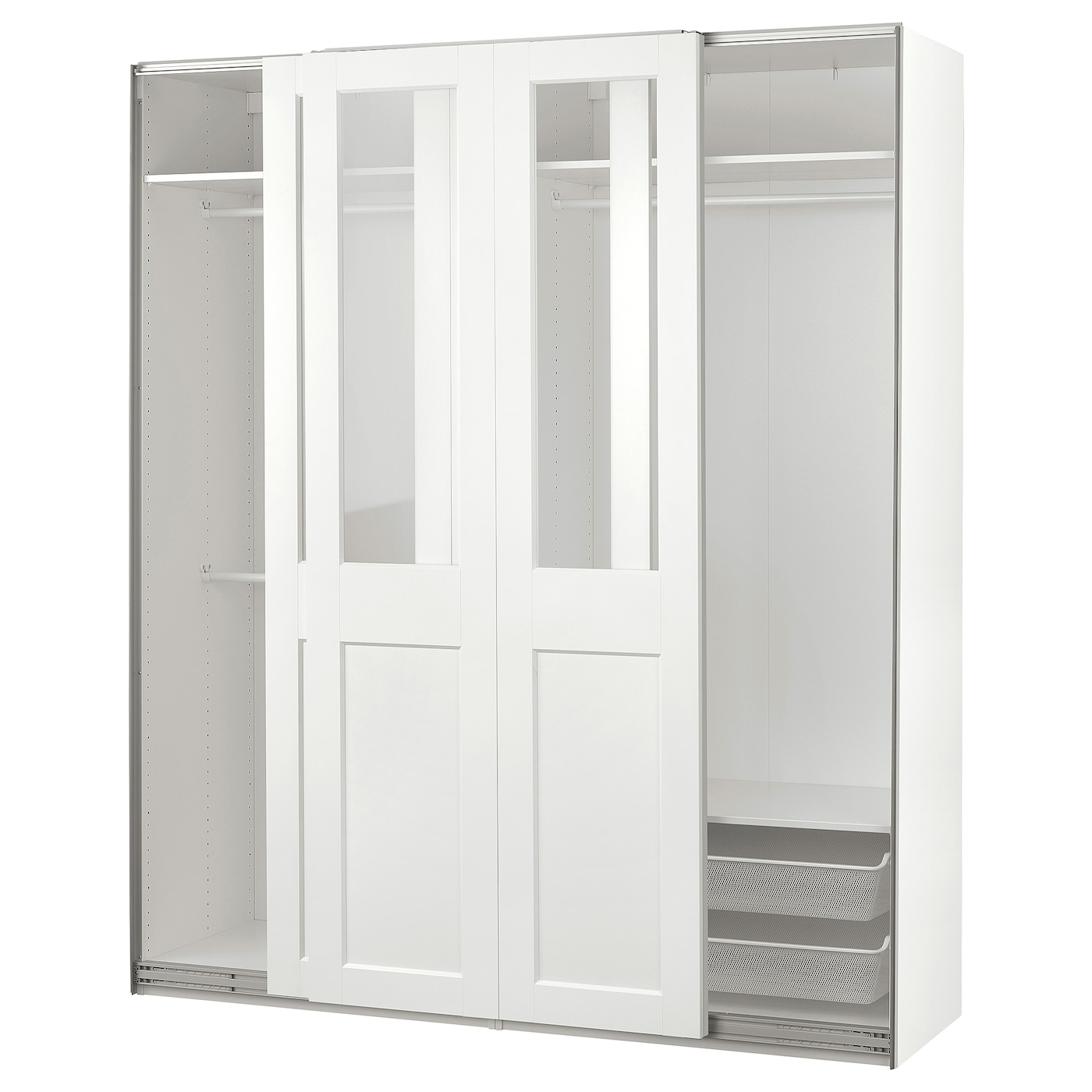 Шкаф-купе - PAX / GRIMO IKEA/ ПАКС/ ГРИМО ИКЕА, 200x66x236 см, белый