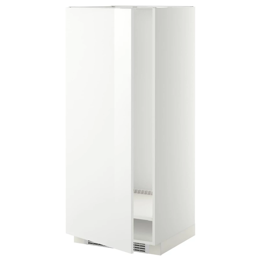 Напольный кухонный шкаф - IKEA METOD/МЕТОД ИКЕА, 140х60х60 см, белый глянцевый (изображение №1)