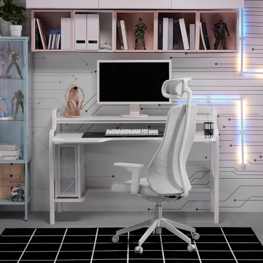 Игровой стол и стул - IKEA FREDDE / MATCHSPEL, белый/серый, ФПЕДДЕ/МАТЧСПЕЛ ИКЕА (изображение №2)