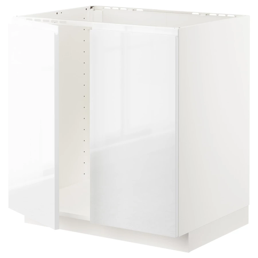 Шкаф под раковину/2 дверцы - METOD IKEA/ МЕТОД ИКЕА, 88х80  см, белый (изображение №1)