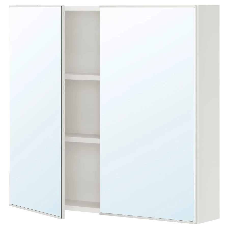 Настенный шкаф для ванной комнаты - ENHET IKEA/ ЭНХЕТ ИКЕА, 80х75х17 см, белый (изображение №1)