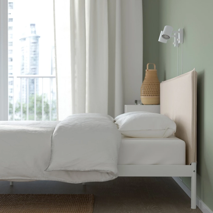 Двуспальная кровать - IKEA KLEPPSTAD, 140х200 см, белый КЛЕППСТАД ИКЕА (изображение №4)