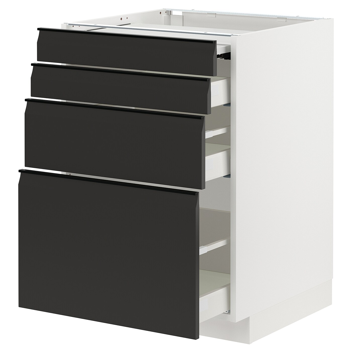 Напольный шкаф - IKEA METOD MAXIMERA, 88x62x60см, белый/черный, МЕТОД МАКСИМЕРА ИКЕА