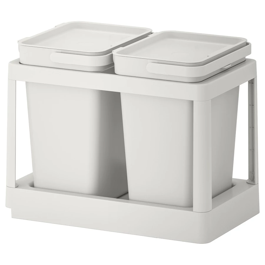 Контейнеры для сортировки мусора - IKEA HÅLLBAR/HALLBAR, 20л, белый, ХОЛЛБАР ИКЕА (изображение №1)