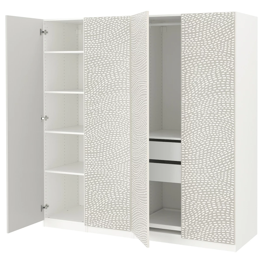 Шкаф - IKEA PAX/MISTUDDEN/ПАКС/МИСТУДДЕН ИКЕА, 60х200х201,2 см, белый/серый (изображение №1)