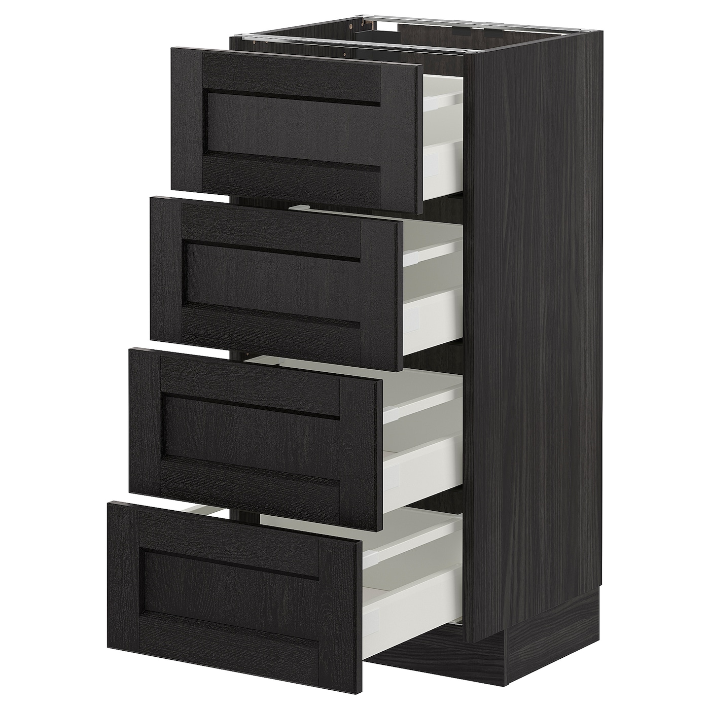 Напольный кухонный шкаф  - IKEA METOD MAXIMERA, 88x39,5x40см, черный, МЕТОД МАКСИМЕРА ИКЕА