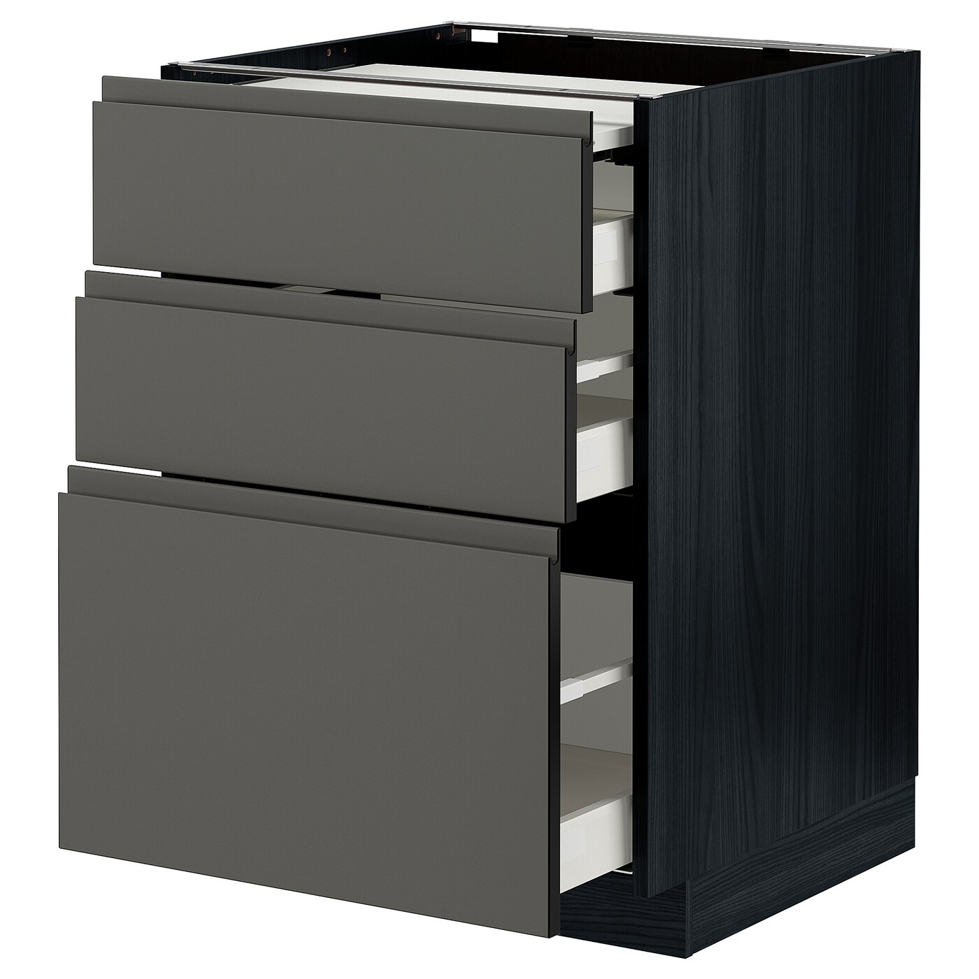 Напольный шкаф - IKEA METOD MAXIMERA, 88x62x60см, черный/серый, МЕТОД МАКСИМЕРА ИКЕА