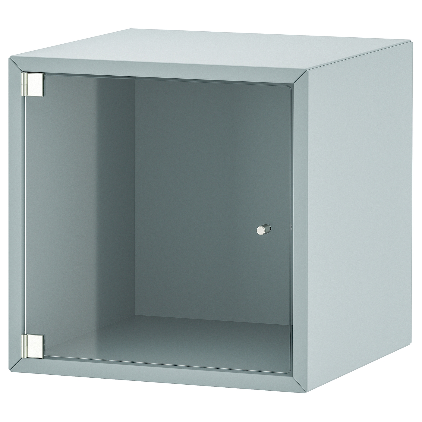 Навесной шкаф со стеклянными дверцами - IKEA EKET/ЭКЕТ ИКЕА, 35х35х35 см, голубой