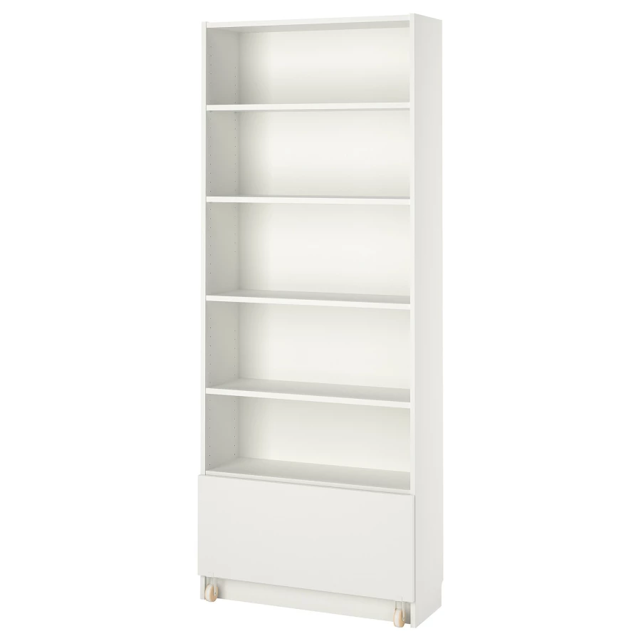 Книжный шкаф с ящиками - BILLY IKEA/БИЛЛИ ИКЕА, 30х80х202 см, белый (изображение №1)