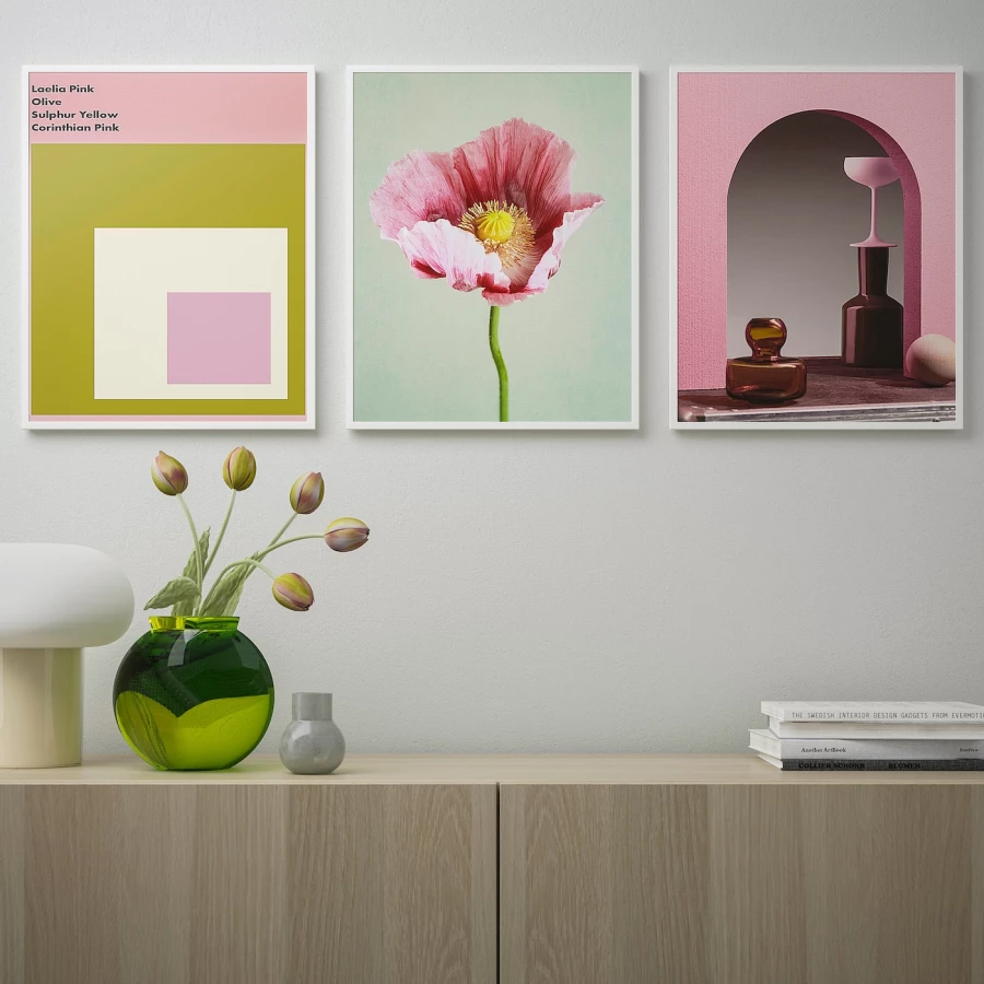 Постер, 3 шт. - IKEA BILD, 40х50 см, «Розовая лаэлия», БИЛЬД ИКЕА (изображение №2)