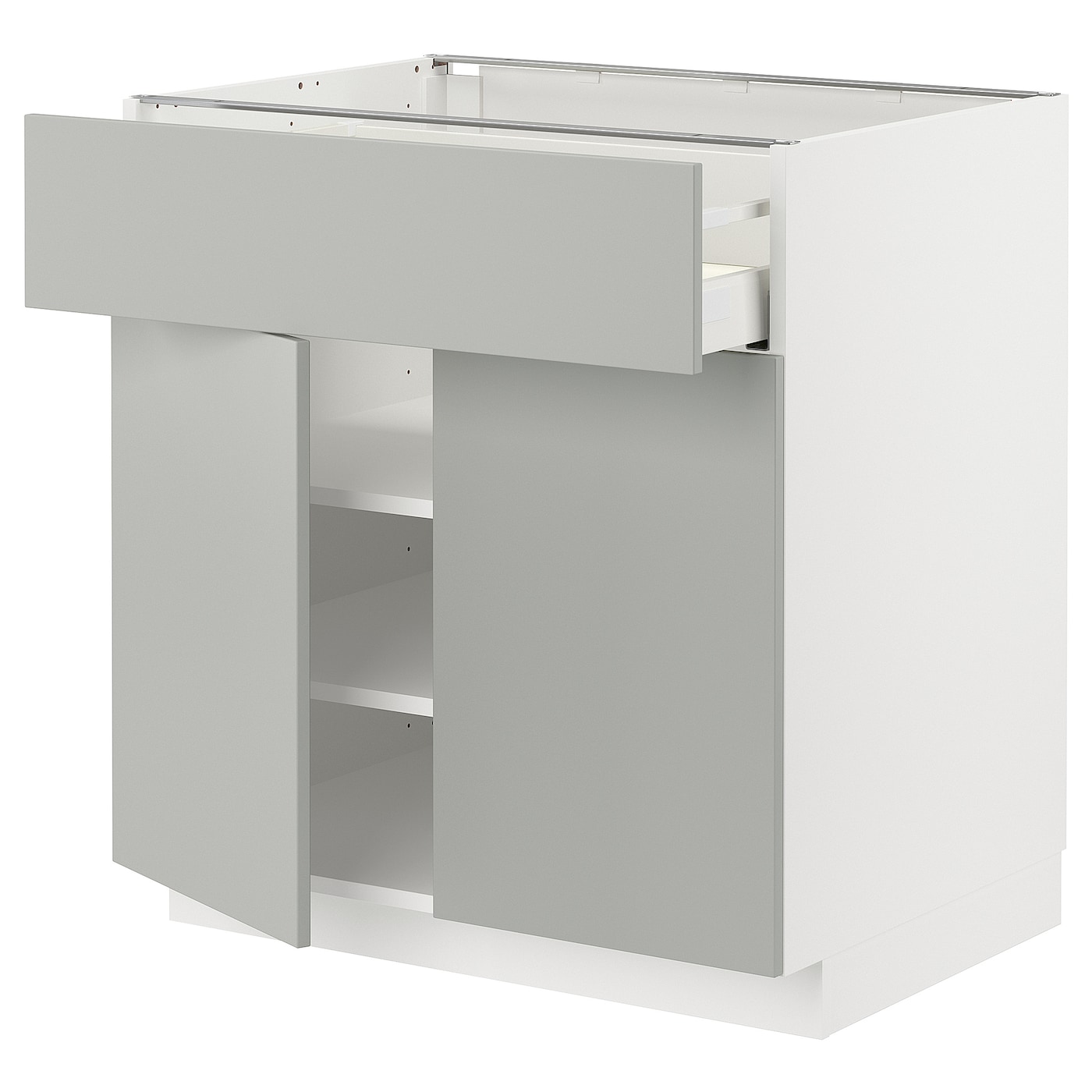 Напольный шкаф - METOD / MAXIMERA IKEA/ МЕТОД/ МАКСИМЕРА ИКЕА,  80х88 см, белый/светло-серый