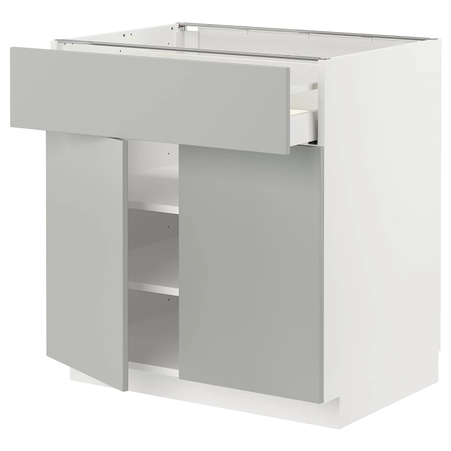 Напольный шкаф - METOD / MAXIMERA IKEA/ МЕТОД/ МАКСИМЕРА ИКЕА,  80х88 см, белый/светло-серый (изображение №1)