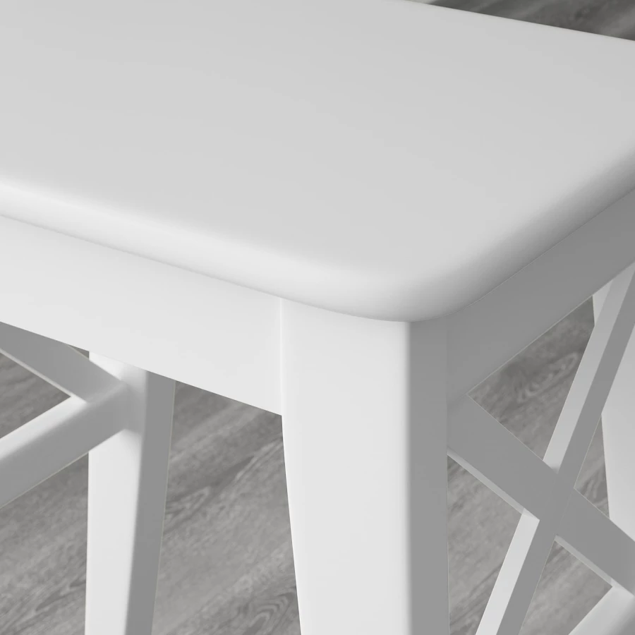 Табурет деревянный - IKEA INGOLF/ИНГОЛЬФ ИКЕА, 45х40х30 см, белый (изображение №6)