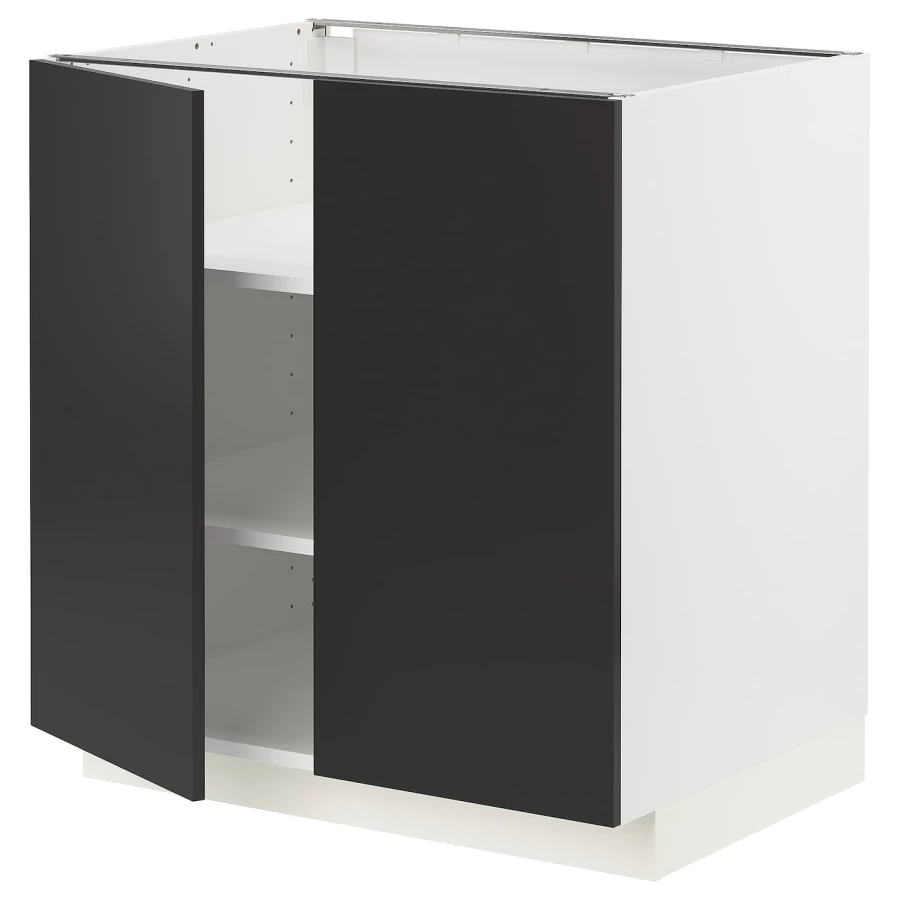 Напольный шкаф - METOD IKEA/ МЕТОД ИКЕА,  80х88 см, белый/черный (изображение №1)