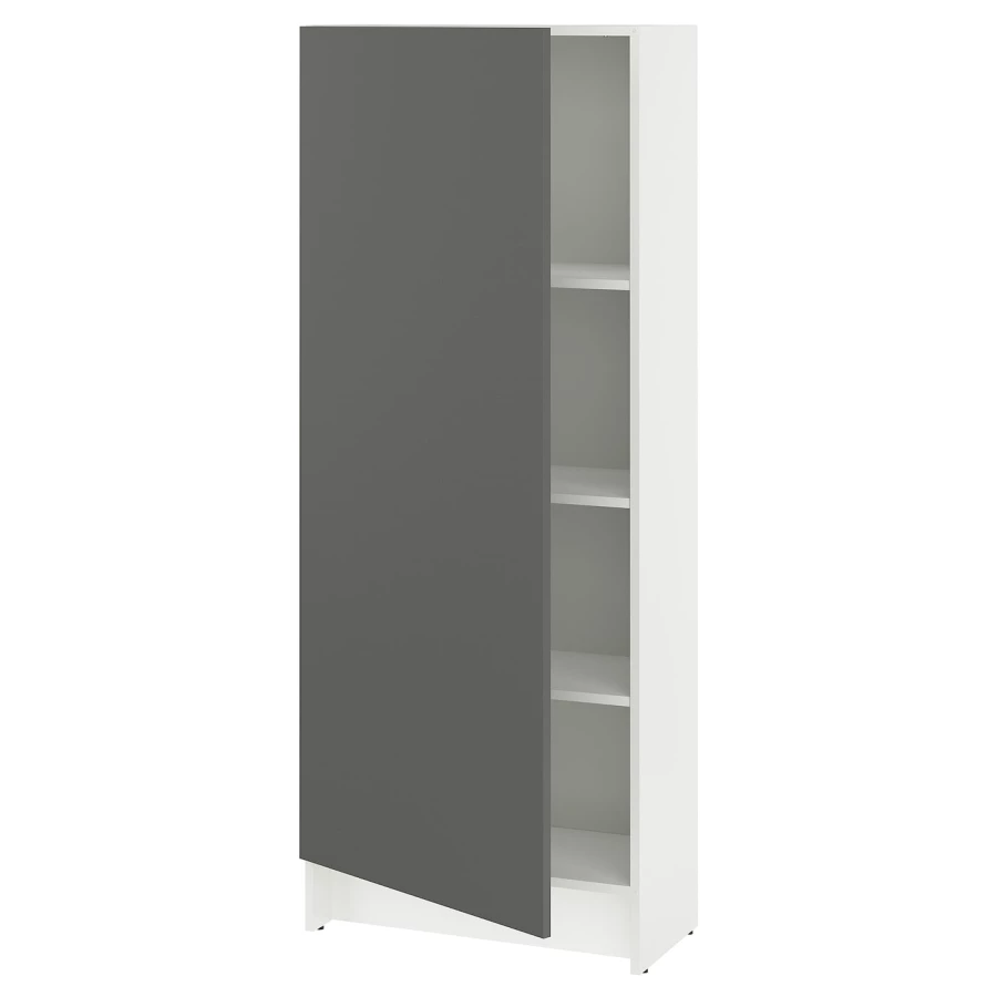 Высокий напольный шкаф - IKEA KNOXHULT/ИКЕА КНОКСХУЛЬТ, 153 см х 60 см х 31 см, белый/черный (изображение №1)
