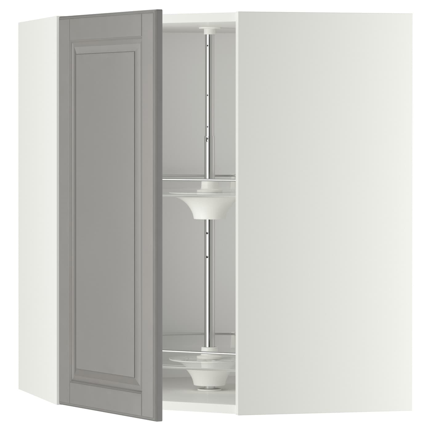 Угловой навесной шкаф с каруселью - METOD  IKEA/  МЕТОД ИКЕА, 80х68 см, белый/серый