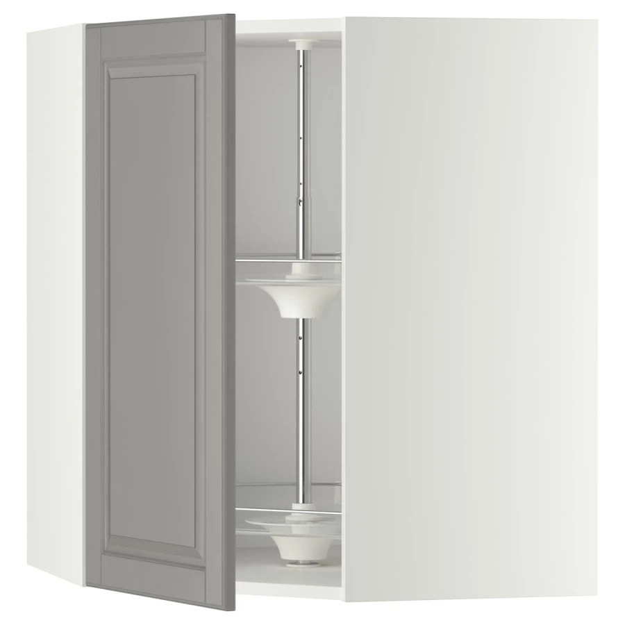 Угловой навесной шкаф с каруселью - METOD  IKEA/  МЕТОД ИКЕА, 80х68 см, белый/серый (изображение №1)