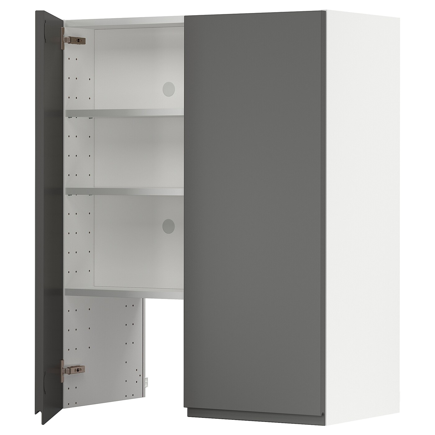 Навесной шкаф с полкой - METOD IKEA/ МЕТОД ИКЕА, 100х80 см, белый/серый