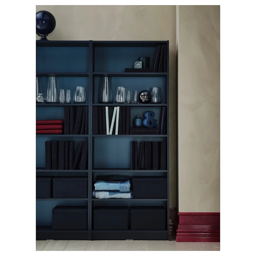Книжный шкаф -  BILLY IKEA/ БИЛЛИ ИКЕА, 80х28х202 см,синий (изображение №2)