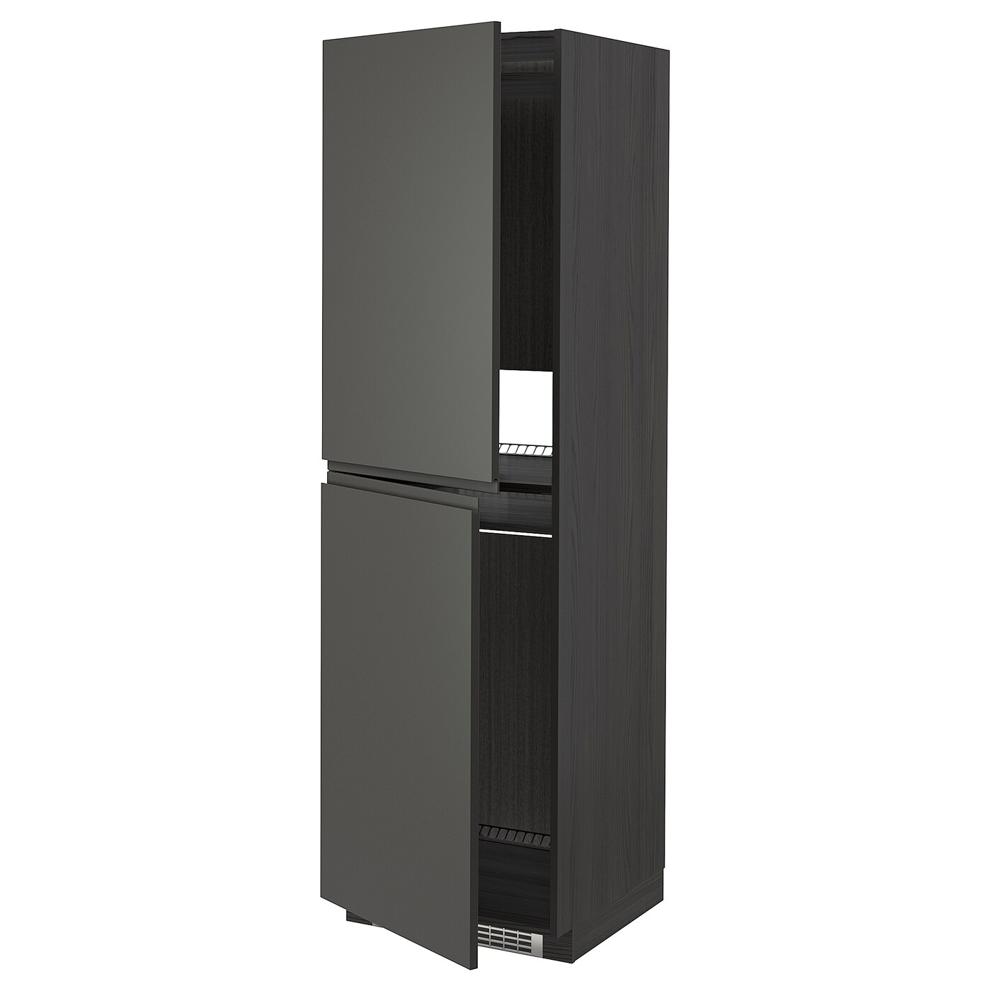 Шкаф для встроенной техники - IKEA METOD, 208x62x60см, черный, МЕТОД  ИКЕА