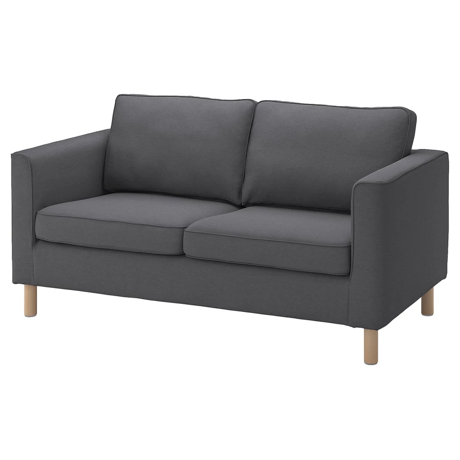 2-местный диван - IKEA PÄRUP/PARUP, 60x22x128см, черный, ПАРУП ИКЕА (изображение №1)