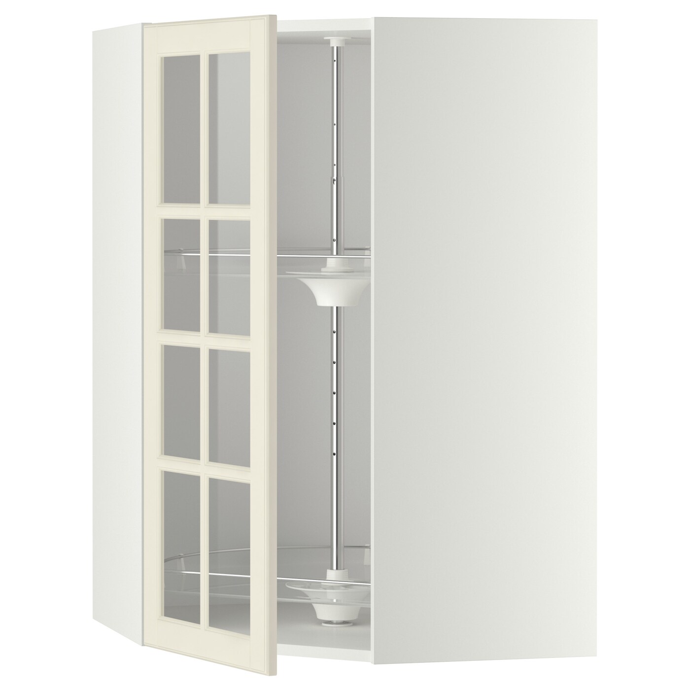 Полка с каруселью/дверца стекло -  METOD  IKEA/  МЕТОД ИКЕА, 100х68 см, белый/бежевый