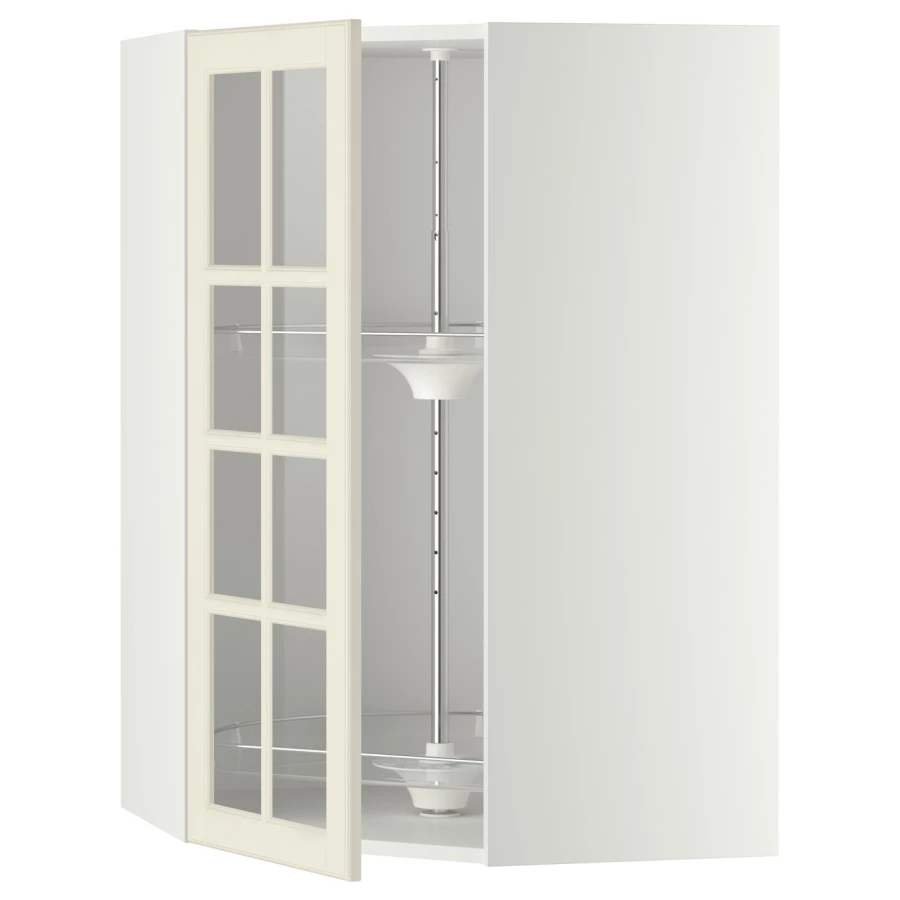 Полка с каруселью/дверца стекло -  METOD  IKEA/  МЕТОД ИКЕА, 100х68 см, белый/бежевый (изображение №1)