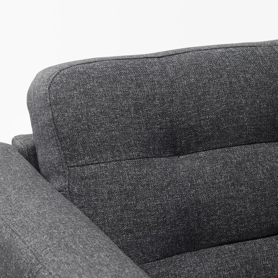 3-местный диван с шезлонгом - IKEA LANDSKRONA, 89x240см, темно-серый/серебристый, ЛАНДСКРУНА ИКЕА (изображение №5)