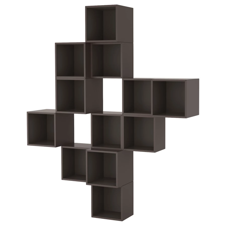 Комбинация навесных шкафов - IKEA EKET, 175x35x210 см, темно-серый, ЭКЕТ ИКЕА (изображение №1)