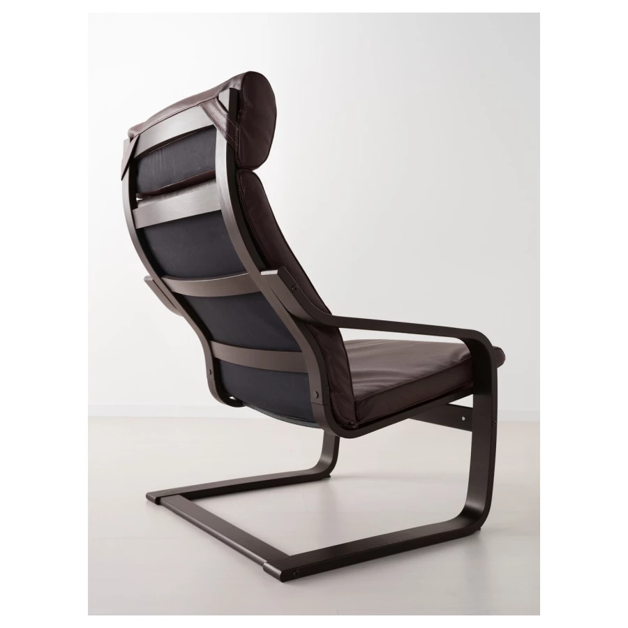 Кресло - IKEA POÄNG/POANG/ПОЭНГ ИКЕА, 68х82х100 см, коричневый (изображение №3)