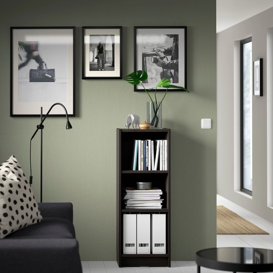 Книжный шкаф -  BILLY IKEA/ БИЛЛИ ИКЕА, 40х28х106  см, темно-коричневый (изображение №4)