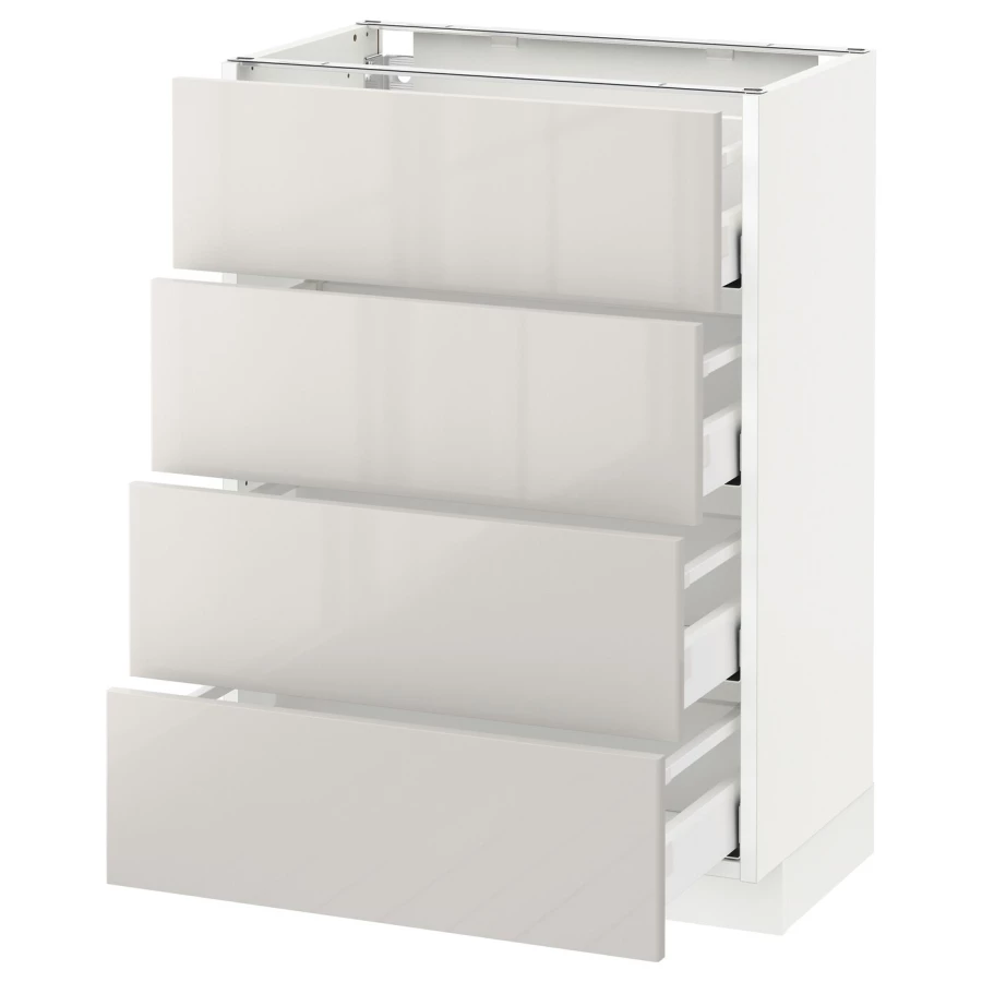 Напольный кухонный шкаф  - IKEA METOD MAXIMERA, 88x39x60см, белый/светло-серый, МЕТОД МАКСИМЕРА ИКЕА (изображение №1)
