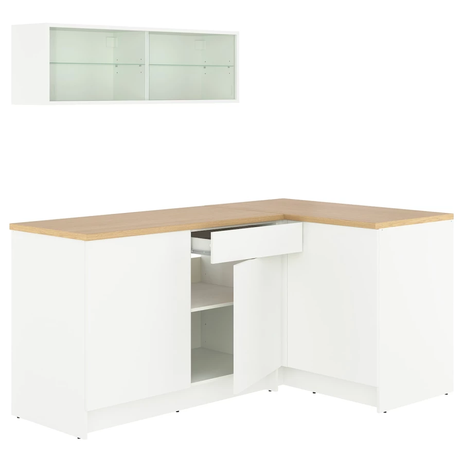 Комбинация кухонная угловая - KNOXHULT IKEA/ КНОКСХУЛЬТ ИКЕА,, белый/под беленный дуб (изображение №1)