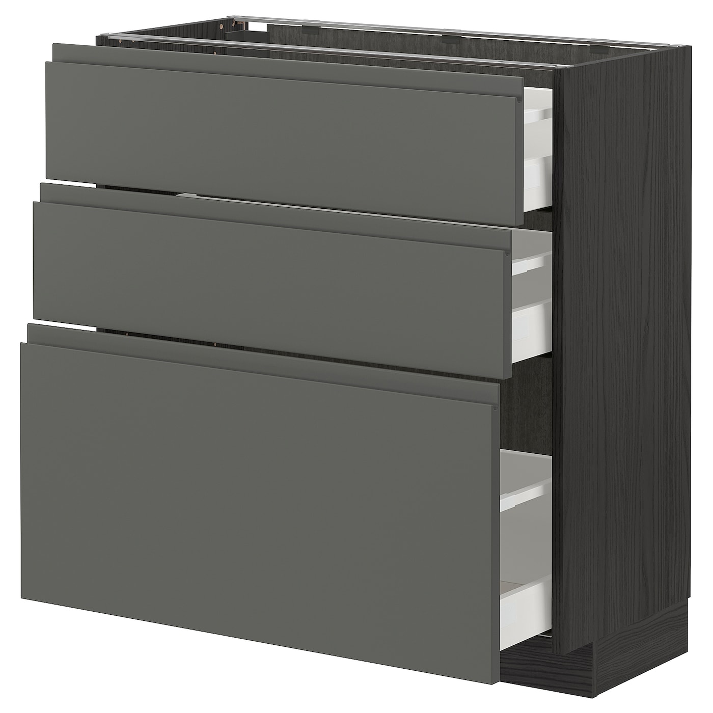 Напольный кухонный шкаф  - IKEA METOD MAXIMERA, 88x39x80см, серый/темно-серый, МЕТОД МАКСИМЕРА ИКЕА