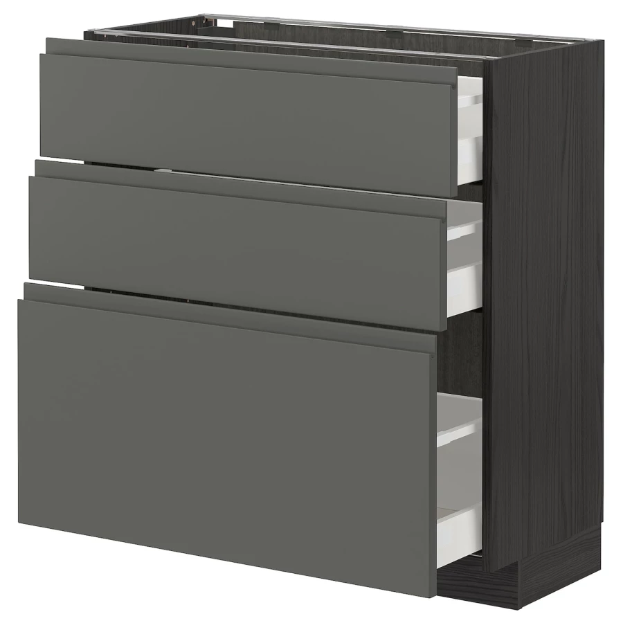 Напольный кухонный шкаф  - IKEA METOD MAXIMERA, 88x39x80см, серый/темно-серый, МЕТОД МАКСИМЕРА ИКЕА (изображение №1)