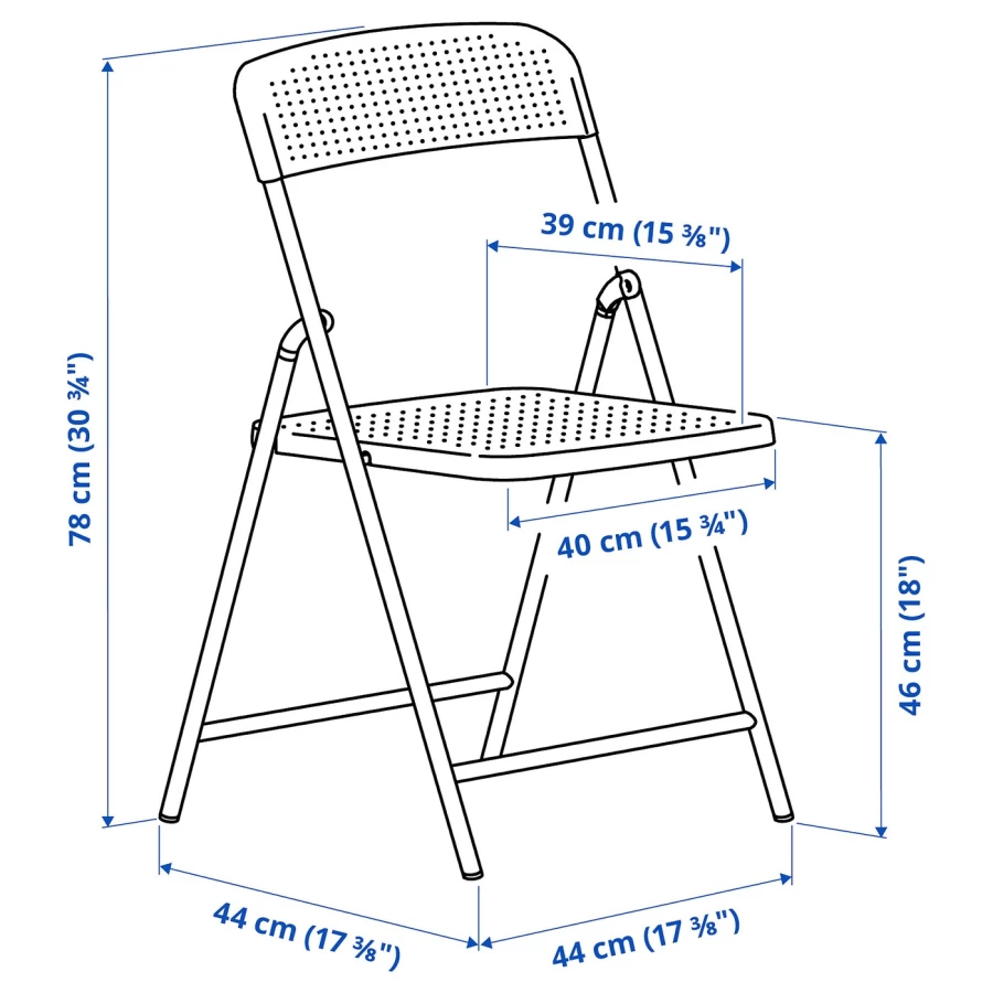 Складной комплект из стула и стола - TORPARÖ/TORPARО IKEA/ ТОРПАРЕ ИКЕА, 130 см, белый (изображение №7)