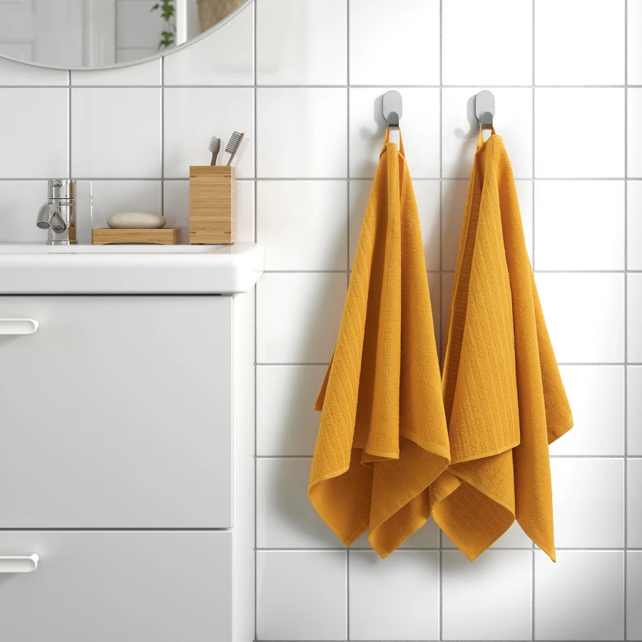 Полотенце для рук - IKEA VÅGSJÖN/VAGSJON, 100х50 см, оранжевый, ВОГШЁН ИКЕА (изображение №3)