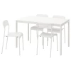 Стол и 4 стула - IKEA MELLTORP/ADDE/МЕЛЬТОРП/АДДЕ ИКЕА, 125х75 см, белый
