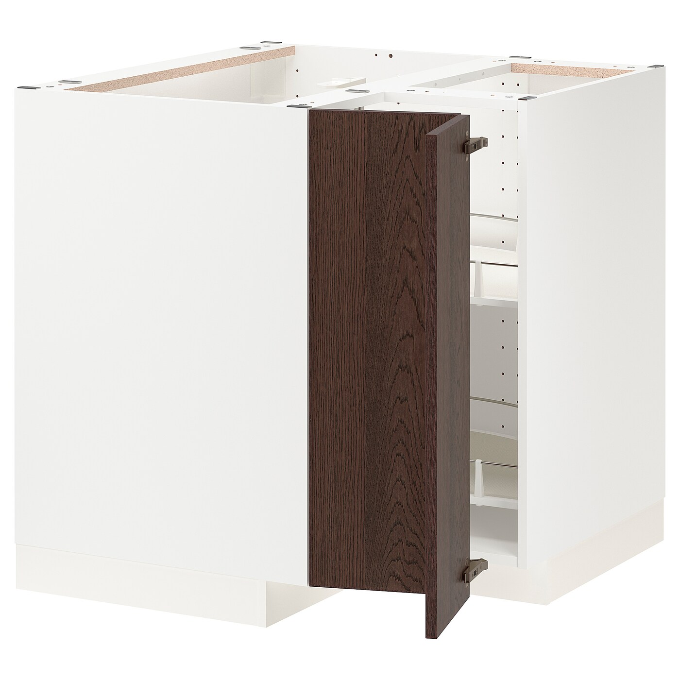 Напольный шкаф - IKEA METOD, 88x80x87,5см, белый/темно-коричневый, МЕТОД ИКЕА