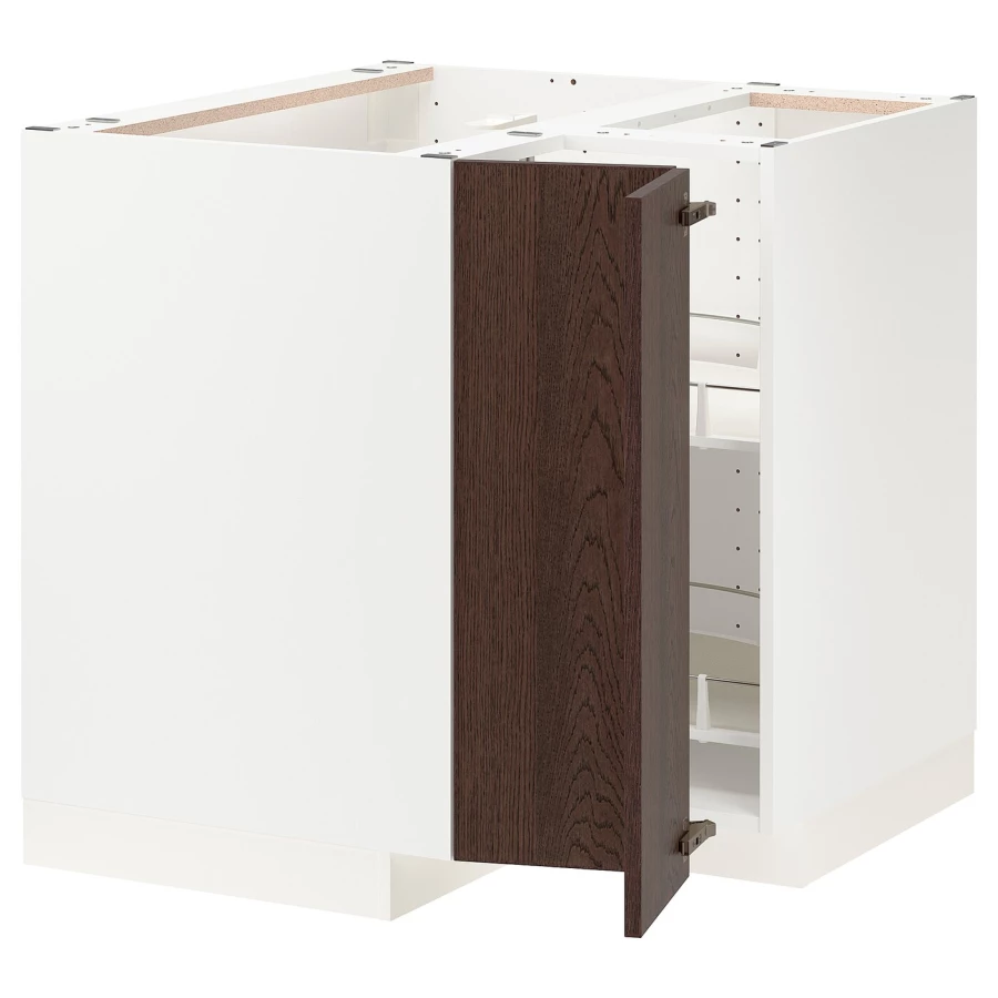 Напольный шкаф - IKEA METOD, 88x80x87,5см, белый/темно-коричневый, МЕТОД ИКЕА (изображение №1)