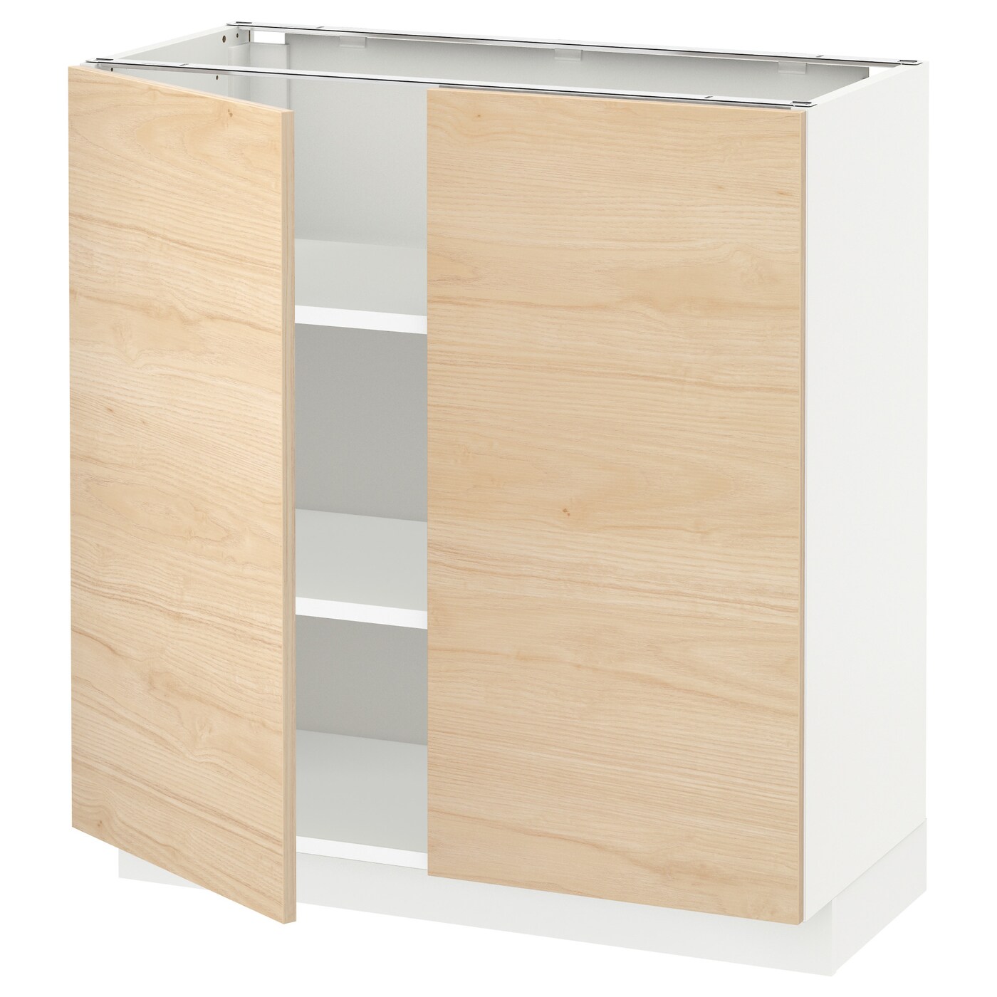 Напольный шкаф  - IKEA METOD, 88x39x80см, белый/светлый ясень, МЕТОД ИКЕА