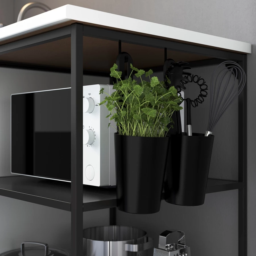 Стеллаж - IKEA ENHET, 120х30х225 см, белый/антрацит, ЭНХЕТ ИКЕА (изображение №8)