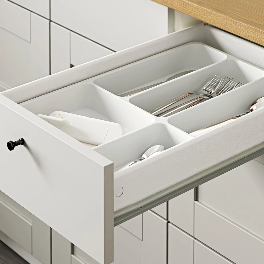 Кухонная комбинация для хранения вещей - KNOXHULT IKEA/ КНОКСХУЛЬТ ИКЕА, 220х61х220 см, бежевый/серый (изображение №7)