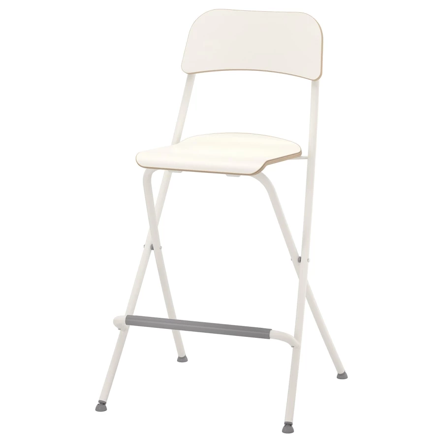 Барный стул со спинкой, складной - IKEA FRANKLIN/ФРАНКЛИН ИКЕА , белый, 95х50х44 см (изображение №1)