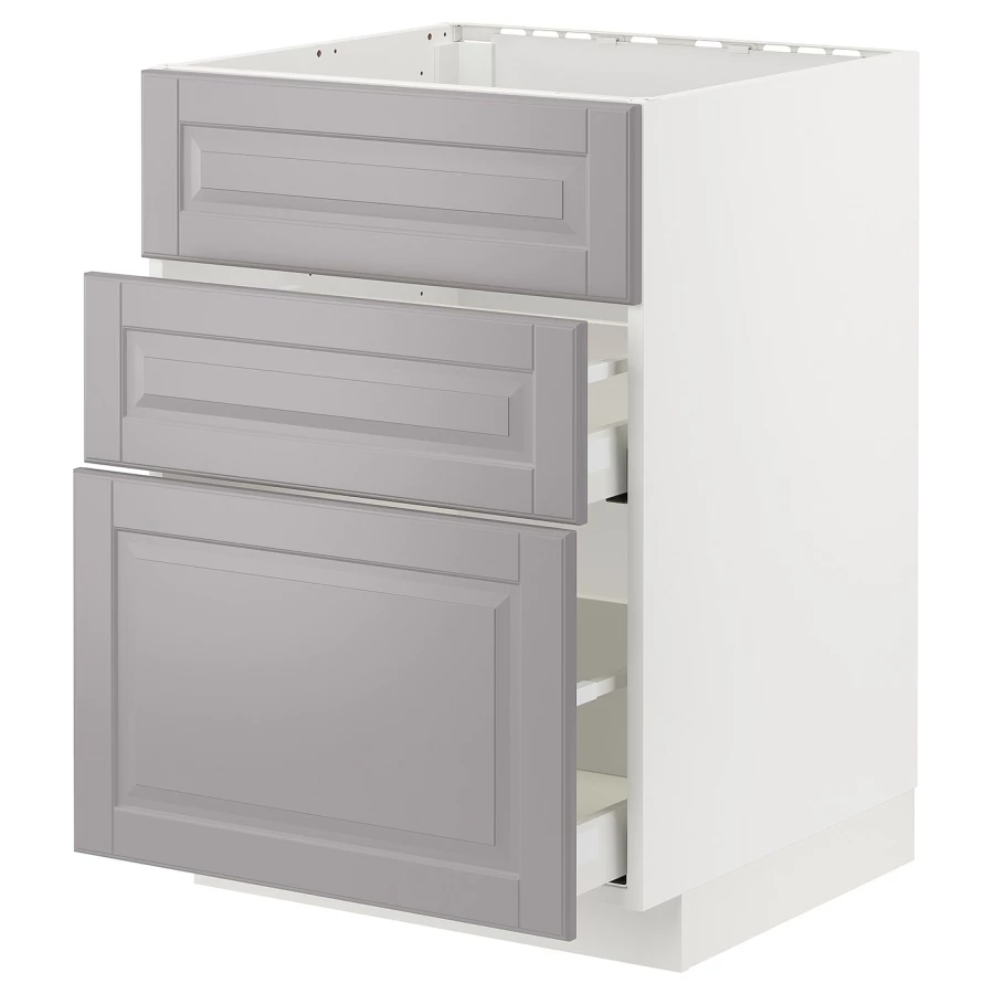 Напольный шкаф - IKEA METOD MAXIMERA, 80x62x60см, белый/серый, МЕТОД МАКСИМЕРА ИКЕА (изображение №1)