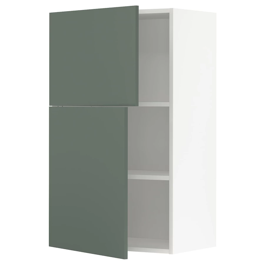 Навесной шкаф с полкой - METOD IKEA/ МЕТОД ИКЕА, 100х60 см, белый/темно-зеленый (изображение №1)