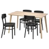 Кухонный стол - LISABO/IDOLF  IKEA/ ЛИСАБО/ИДОЛЬФ  ИКЕА, 140х78х74 см, черный/бежевый