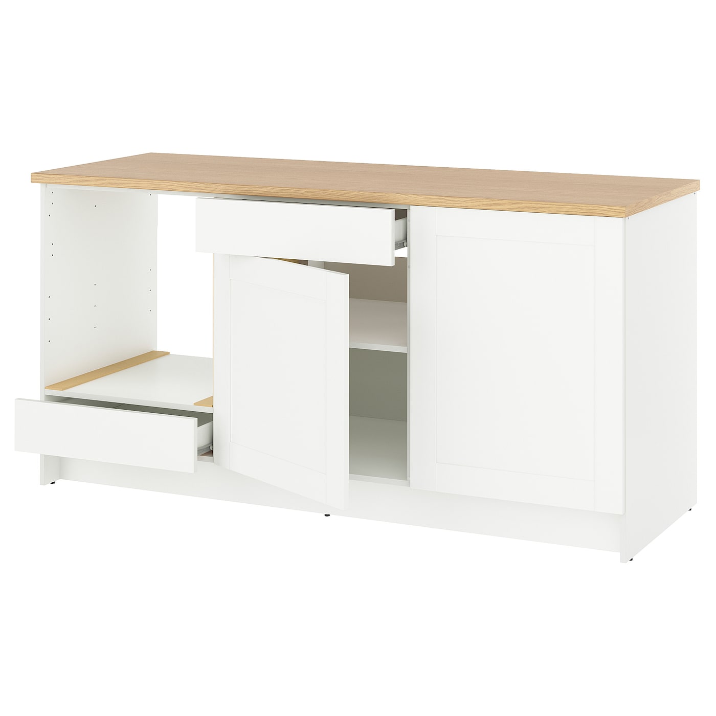 Напольный шкаф - IKEA KNOXHULT/ИКЕА КНОКСХУЛЬТ, белый/под беленный дуб